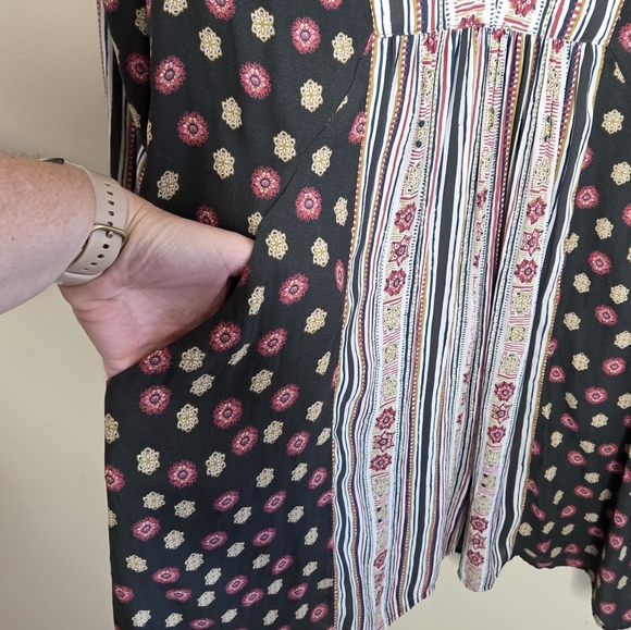 Free People | Rain or Shine Boho Floral Mini Dress Tunic Size Medium - Picture 5 of 10